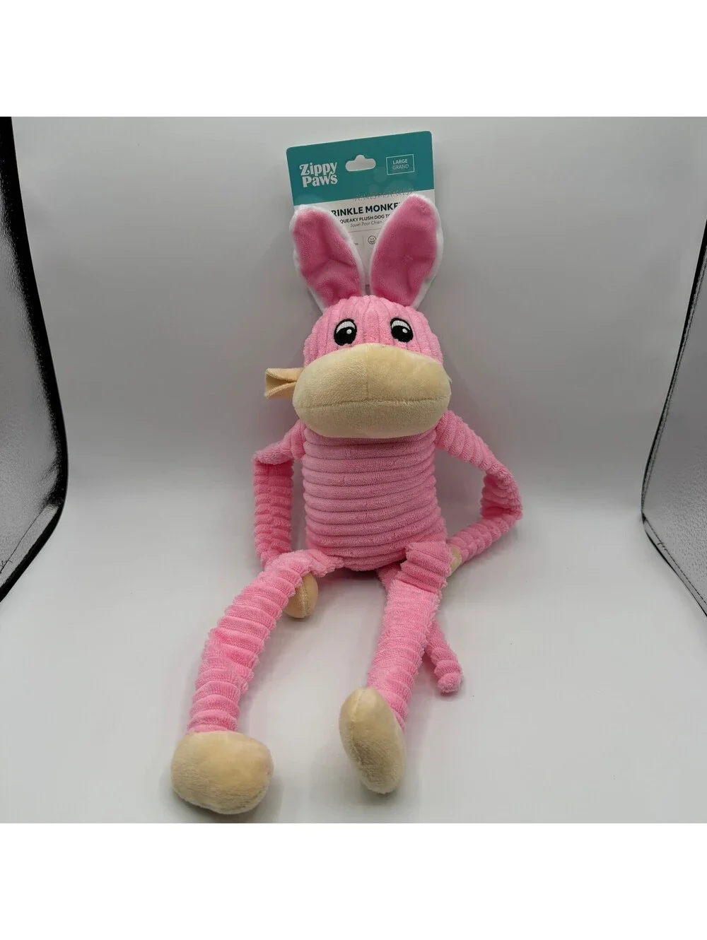 ZippyPaws Easter Spencer the Crinkle Monkey Dog Toy Large Corduroy Squeaky Plush